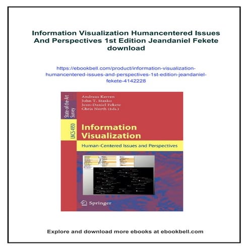 Information Visualization Humancentered Issues And Perspectives 1st Edition J...