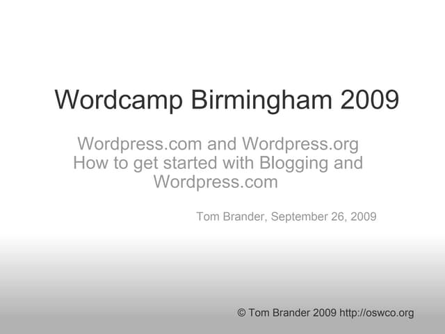Wordcamp Birmingham 2009