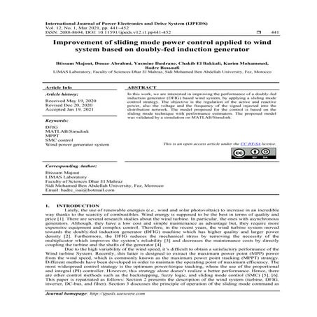 Improvement of sliding mode power control applied to wind system based on dou...