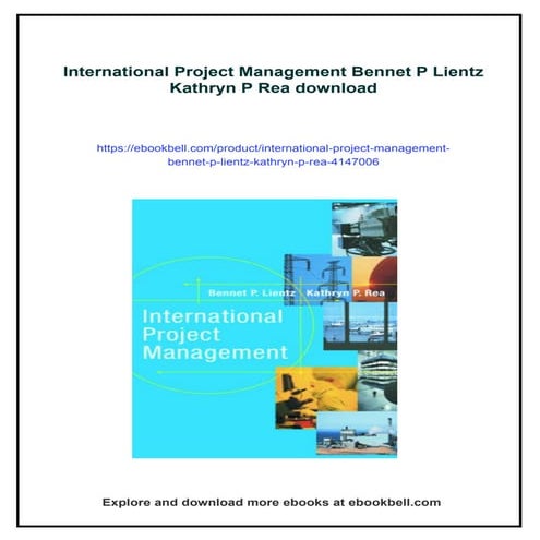 International Project Management Bennet P Lientz Kathryn P Rea