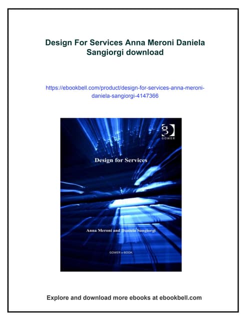 Design For Services Anna Meroni Daniela Sangiorgi