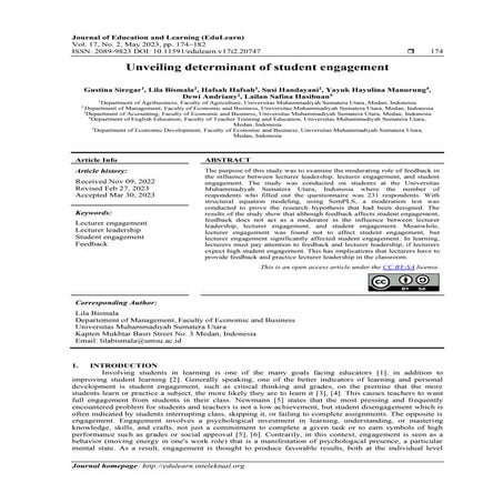 Unveiling determinant of student engagement