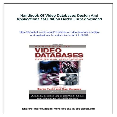 Handbook Of Video Databases Design And Applications 1st Edition Borko ...
