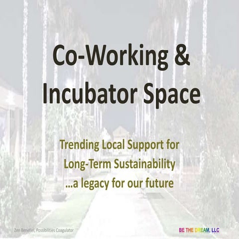 Co-Working and Incubator Rationale & Statistics