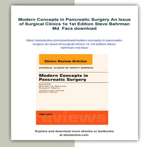 Modern Concepts in Pancreatic Surgery An Issue of Surgical Clinics 1e ...