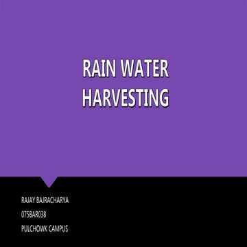  Rainwater harvesting