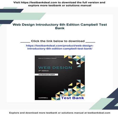 Web Design Introductory 6th Edition Campbell Test Bank