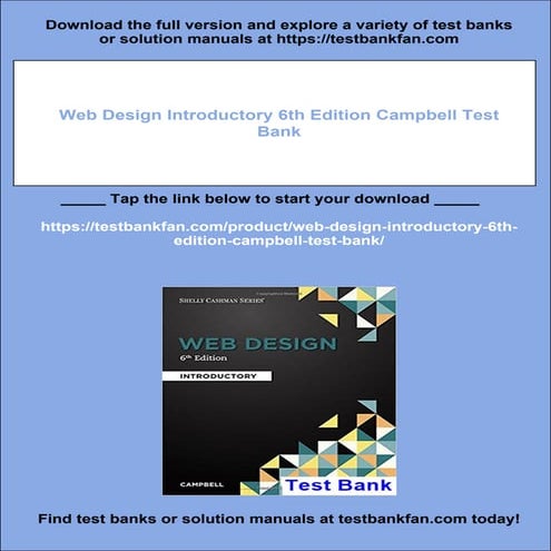 Web Design Introductory 6th Edition Campbell Test Bank