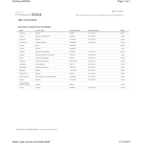 adjusters licenses 2015 | PDF