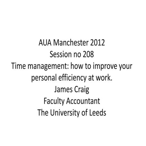 208 - Time management, Improving efficiency at work