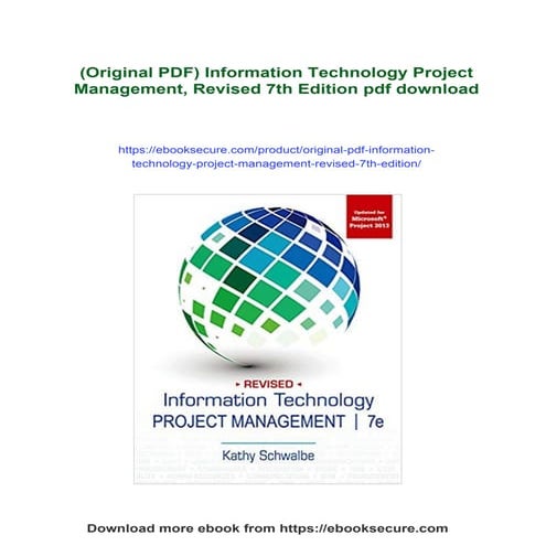 (Original PDF) Information Technology Project Management, Revised 7th Edition