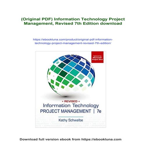 (Original PDF) Information Technology Project Management, Revised 7th Edition