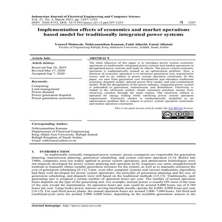 Implementation effects of economics and market operations based model for tra...
