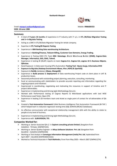 Ravikanth_CV_10 yrs_ETL-BI-BigData-Testing