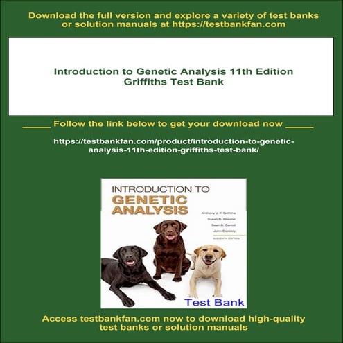 Introduction to Genetic Analysis 11th Edition Griffiths Test Bank