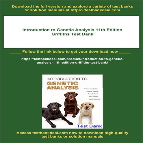 Introduction to Genetic Analysis 11th Edition Griffiths Test Bank