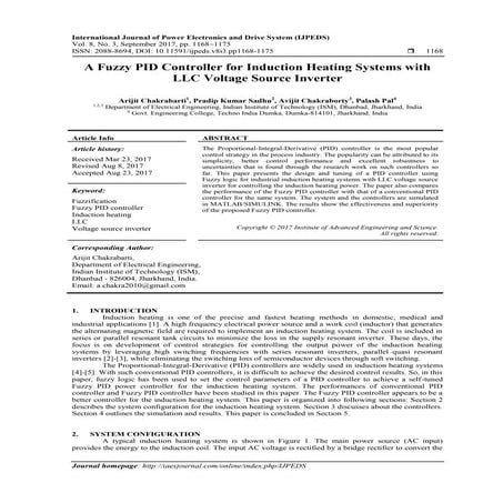 A Fuzzy PID Controller for Induction Heating Systems with LLC Voltage Source ...