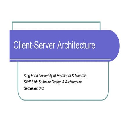 Client Server Architecture ppt