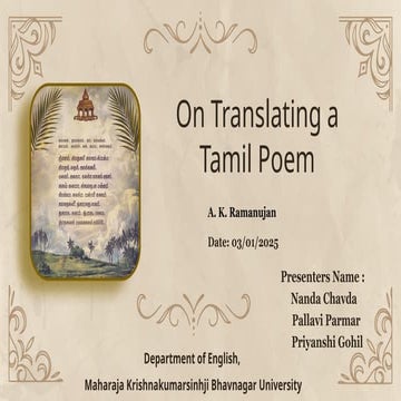 208  On Translating a Tamil Poem presentation