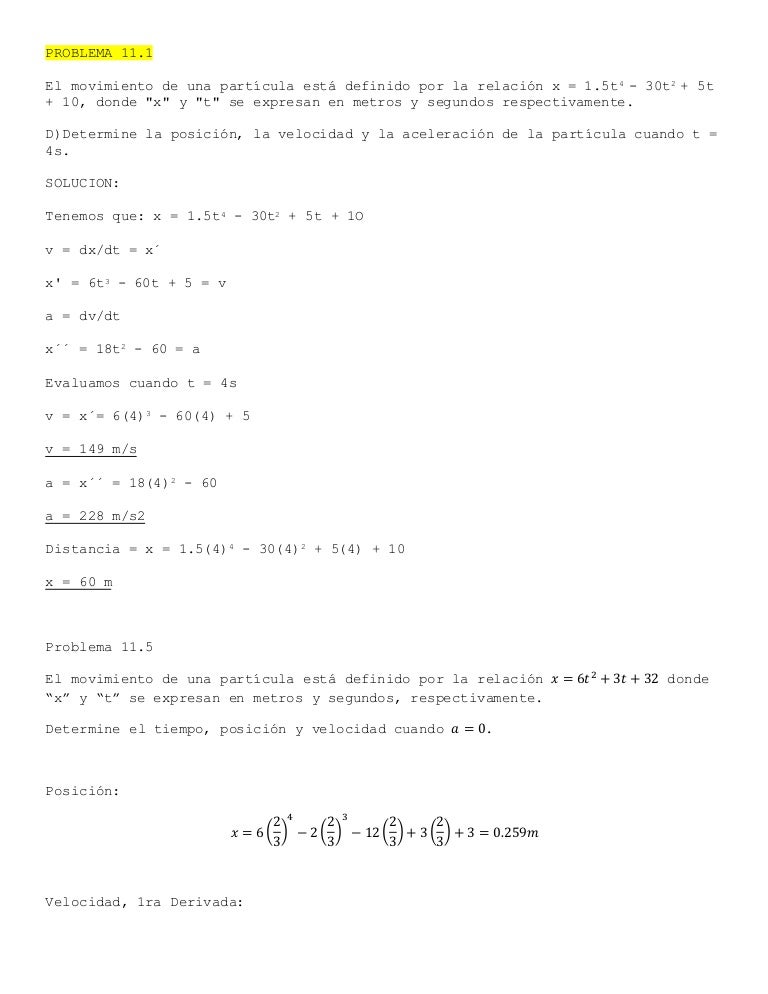 Problemas Resueltos De Dinamica