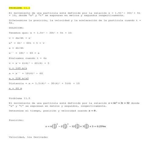 Problemas resueltos de dinamica