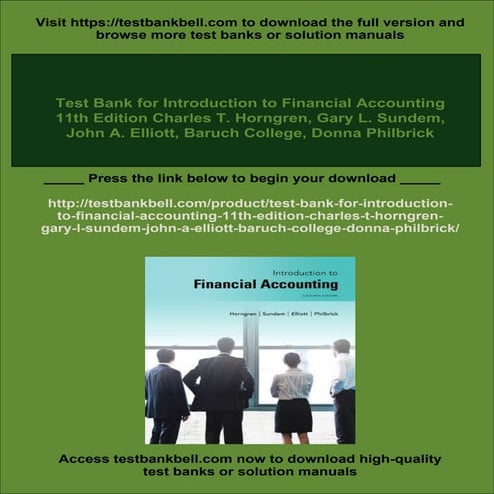 Test Bank for Introduction to Financial Accounting 11th Edition Charles T. Ho...