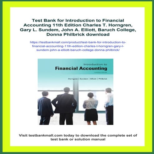 Test Bank for Introduction to Financial Accounting 11th Edition Charles T. Ho...