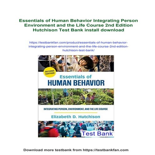Essentials of Human Behavior Integrating Person Environment and the ...