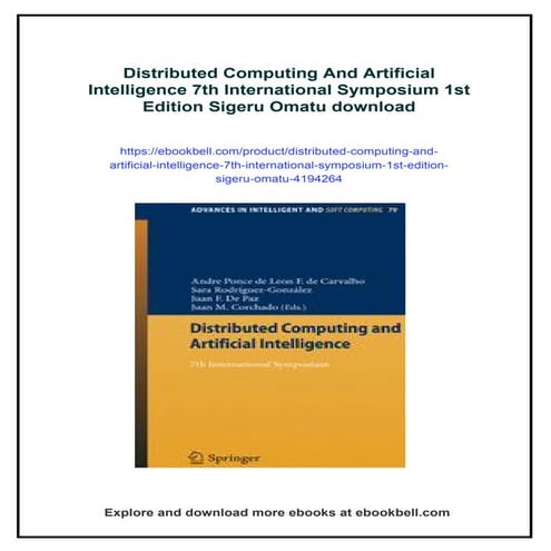 Distributed Computing And Artificial Intelligence 7th International ...