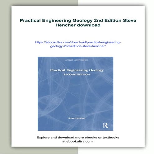 Practical Engineering Geology 2nd Edition Steve Hencher