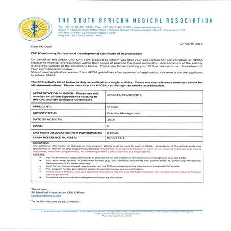 SAMA Certificate | PDF