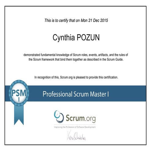 PSM I Scrum Master certification | PDF