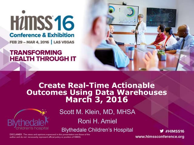 Create Real-Time Actionable Outcomes Using Data Warehouses