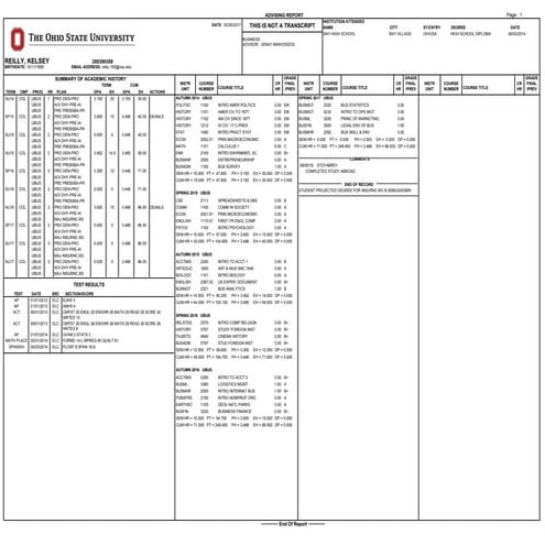 Final Stony Brook Unofficial Transcript | PDF