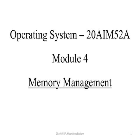 20AIM52A Module operating system - Memory management | PPT