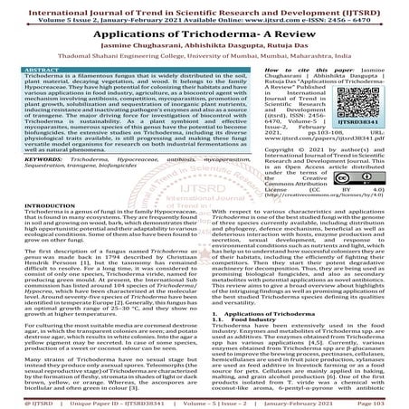 Applications of Trichoderma A Review