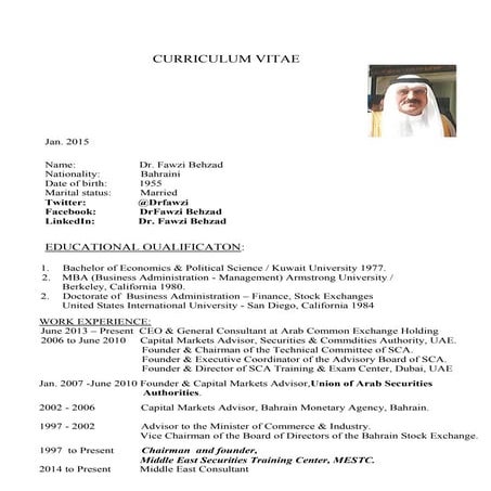 CV Dr  Behzad Jan. 2015