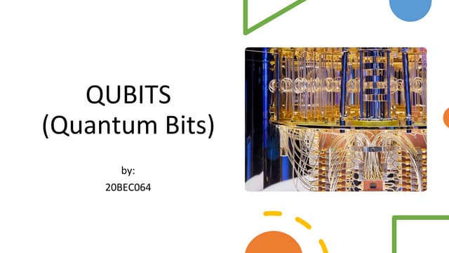 Qubits Seminar Presentation 6th Semester Electronics And Communication (ECE)