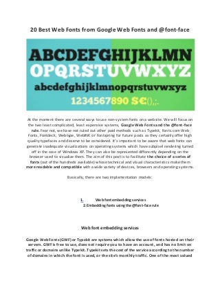 20 best web fonts from google web fonts and