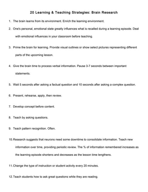 20 brain tips