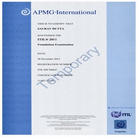 ITIL_Certification_Saurav Dutta