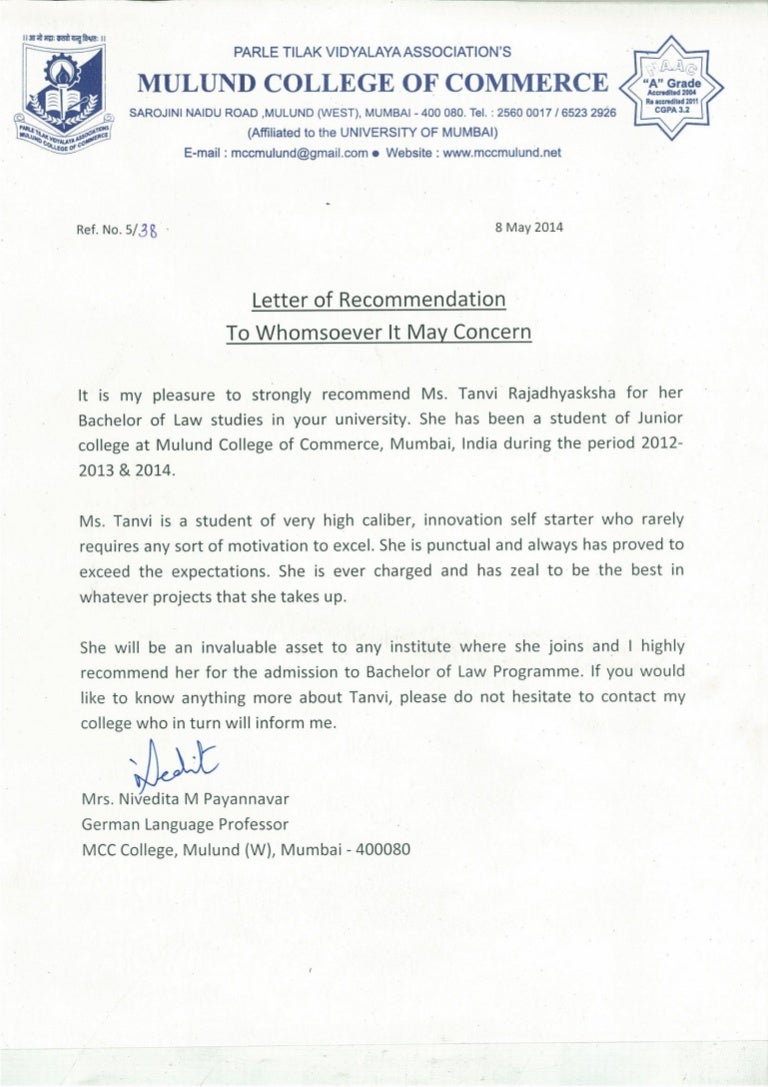 LOR German Professor