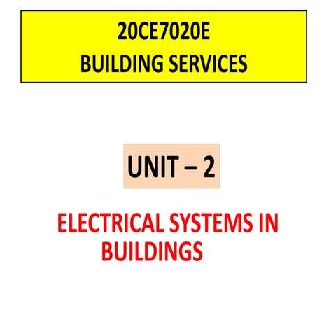 UNII II		ELECTRICAL SYSTEMS IN BUILDINGS	