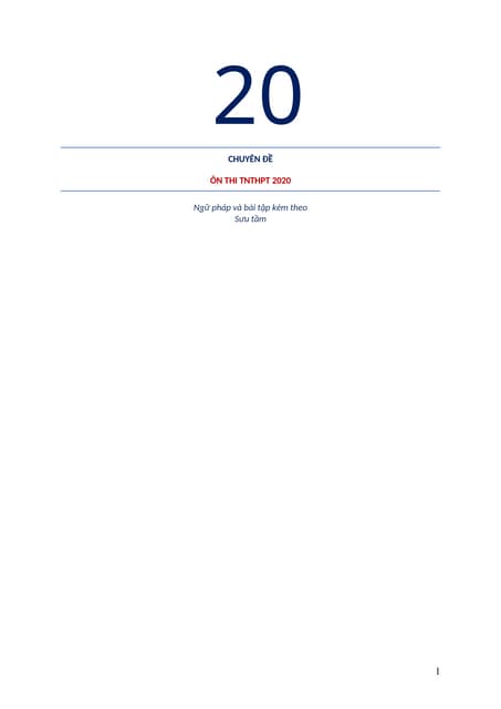 20 Chuyên đề tiếng anh ôn thi THPTQG 2020 .docx