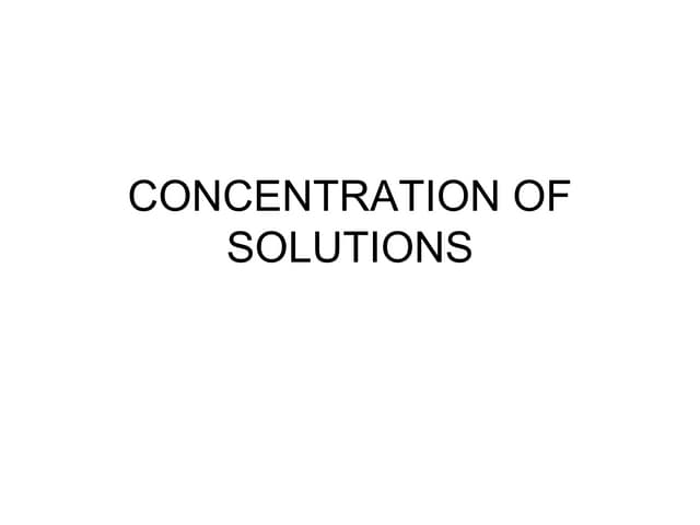 20 concentration of solutions