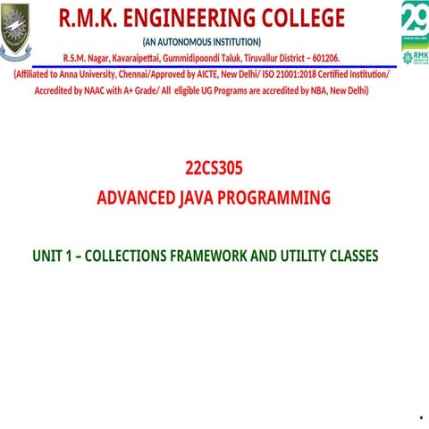 20CS305 Advance Java Programming Unit 1.ppt | Free Download