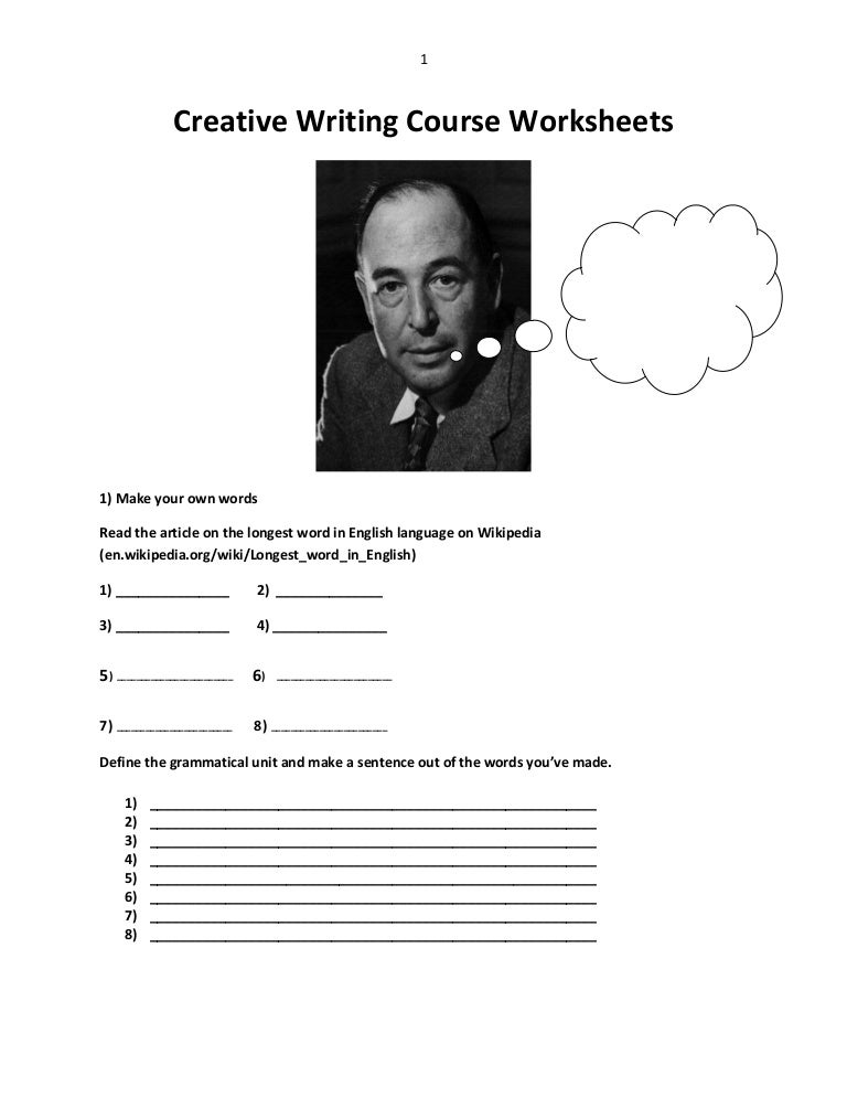 creative writing course worksheets