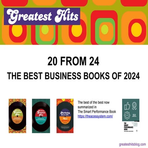 20 FROM 24. The 20 best books of 2024 summarised and recorded as 5-minute podcasts.