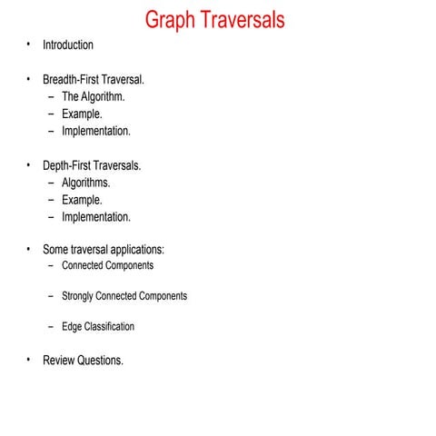 Graph traversals in Data Structures | PPTX