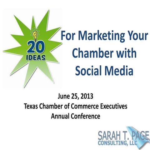 20 Ideas for Marketing Your Chamber with Social Media